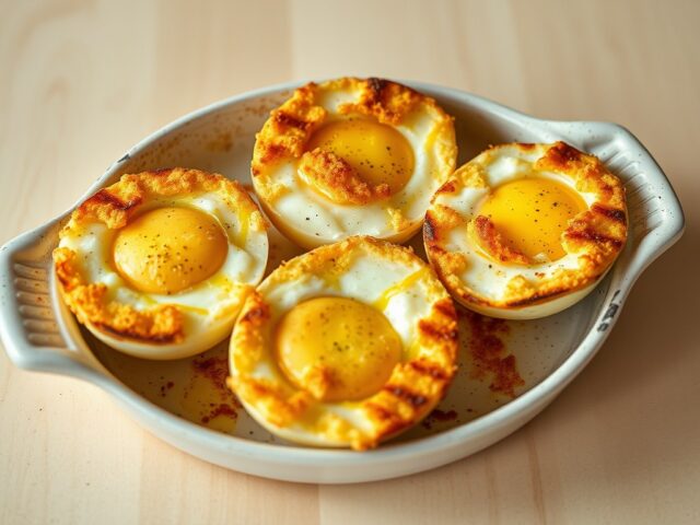 Gegrilde eieren met kaas