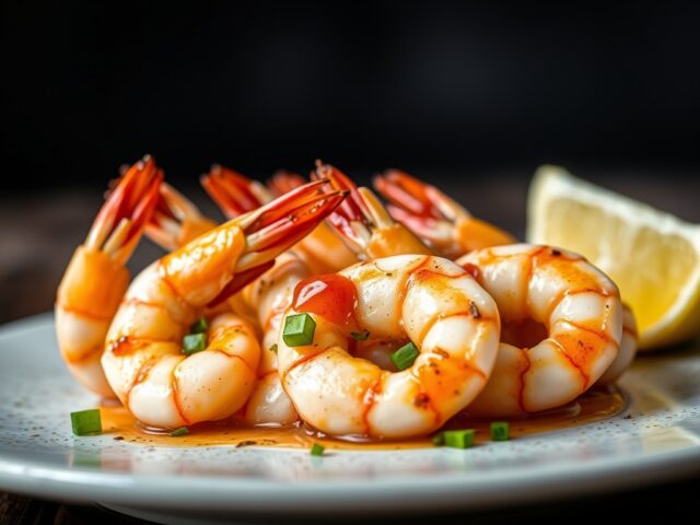 Gegrilde garnalen met japanse dressing