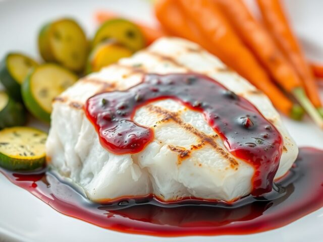 Gegrilde grietfilet met rode wijnsaus (zieopm)