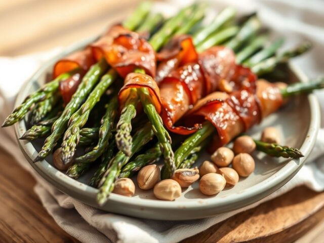 Gegrilde groene asperges