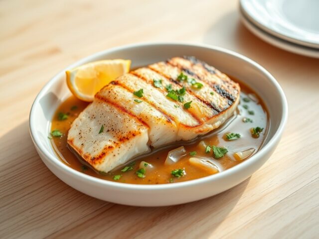 Gegrilde kabeljauwfilet met soffritosaus