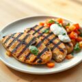 Gegrilde kipfilet met basilicumsalsa