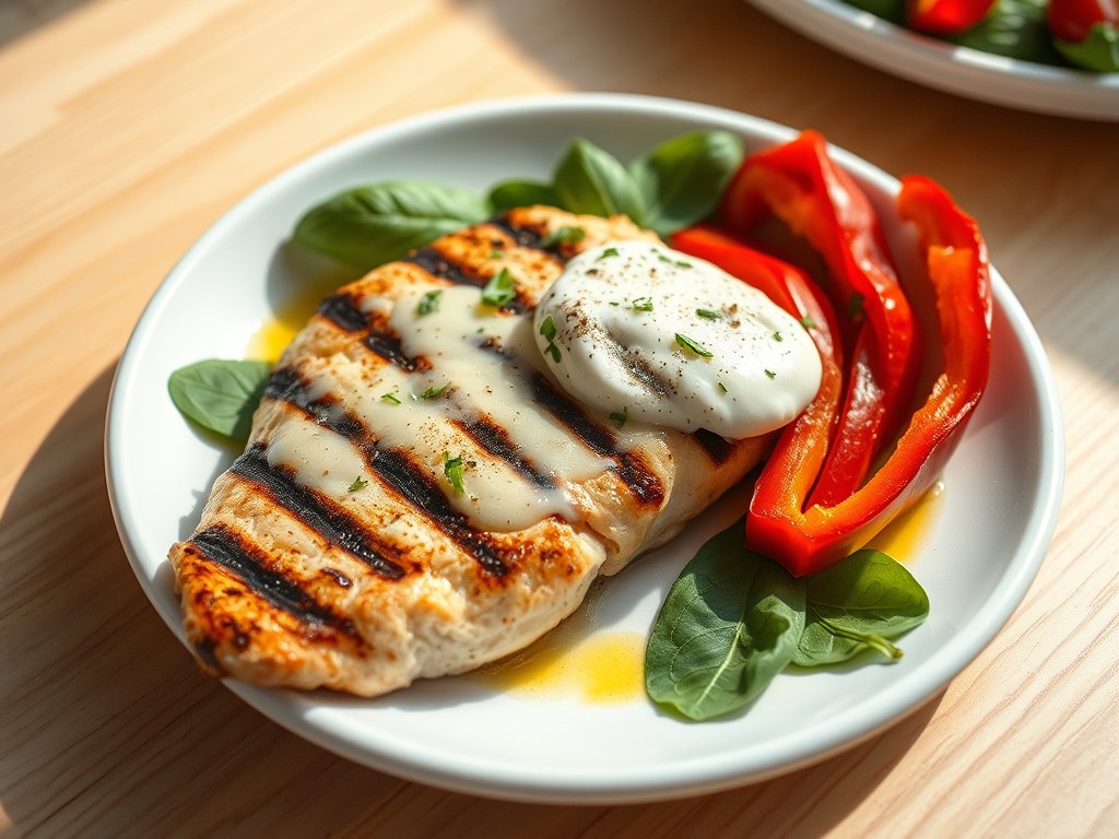 Gegrilde kipfilets, AI-gegenereerde illustratie