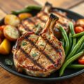 Gegrilde knoflooktijm- karbonades