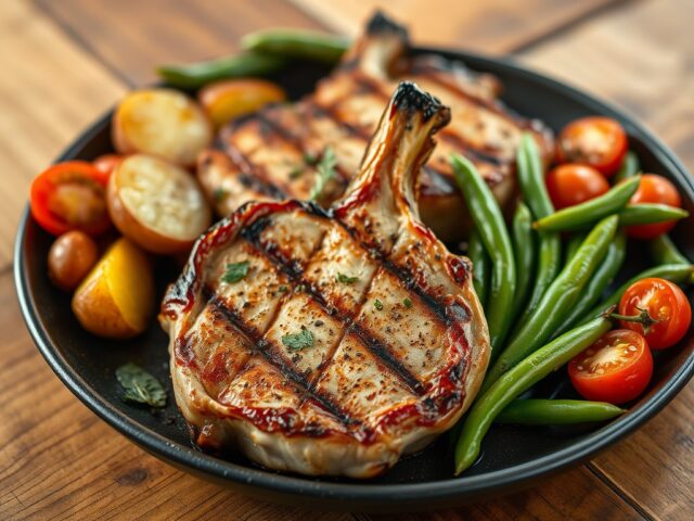 Gegrilde knoflooktijm- karbonades
