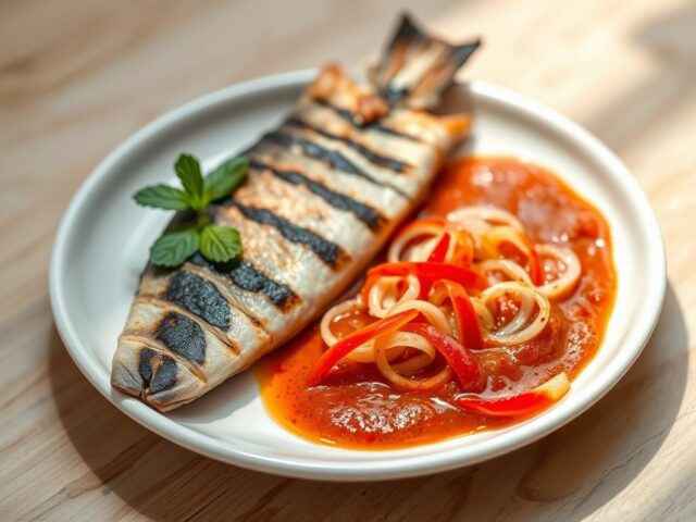 Gegrilde leng met muntsaus