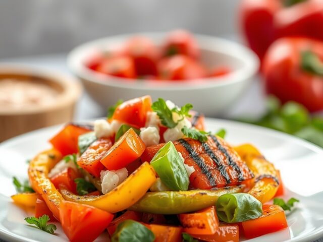 Gegrilde paprikasalade