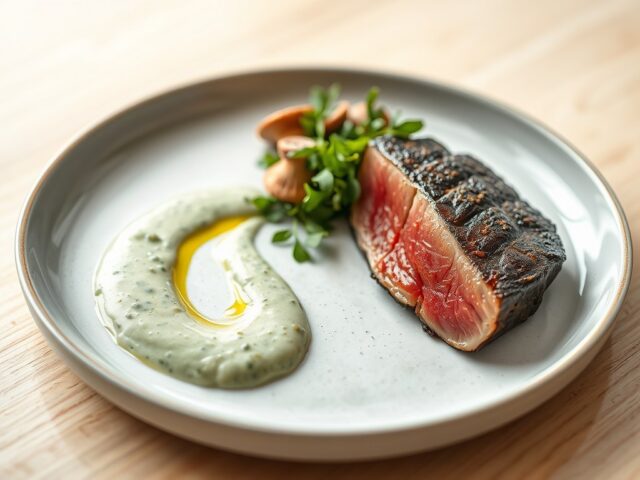 Gegrilde tonijn met rucola-aioli