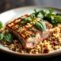 Gegrilde tonijnsteak met basilicumsaus