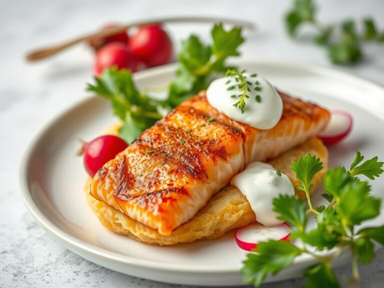 Gegrilde zalm met gepofte aardappel