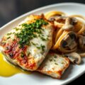 Gegrilde zeeduivelfilet met persillade en champignonpasta