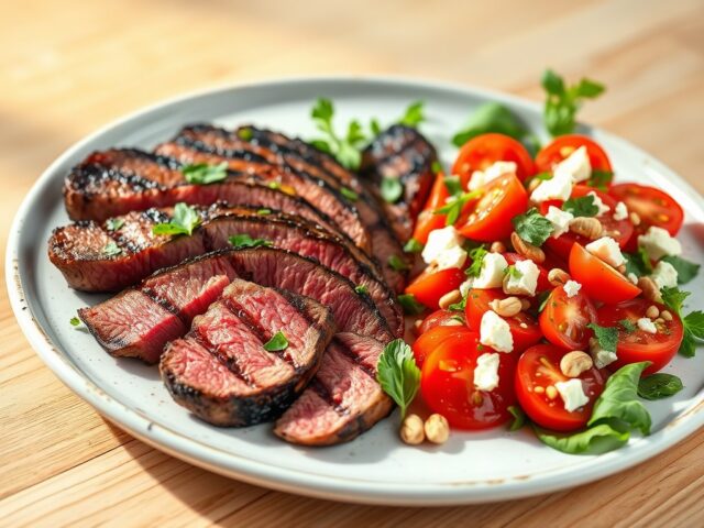 Gegrillde Bavette met Tomatensalade
