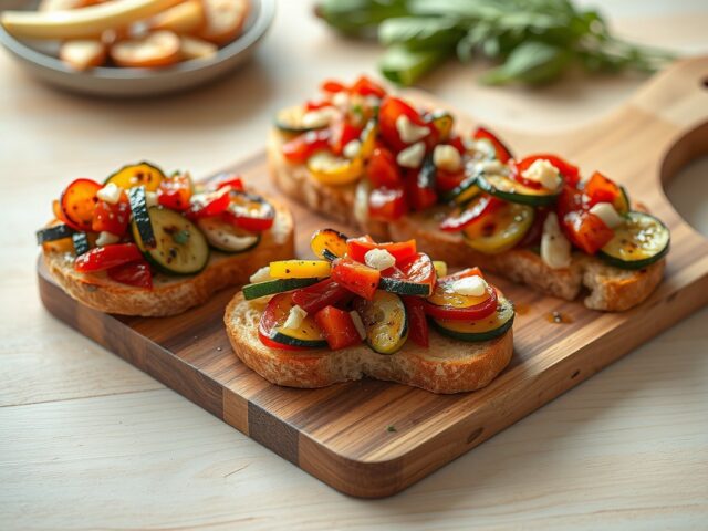Gegrilleerde vegetarishce bruschetta