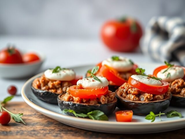 Gehakt- aubergine plakken — AI-gegenereerde illustratie