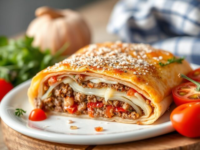 Gehakt-kaas-strudel