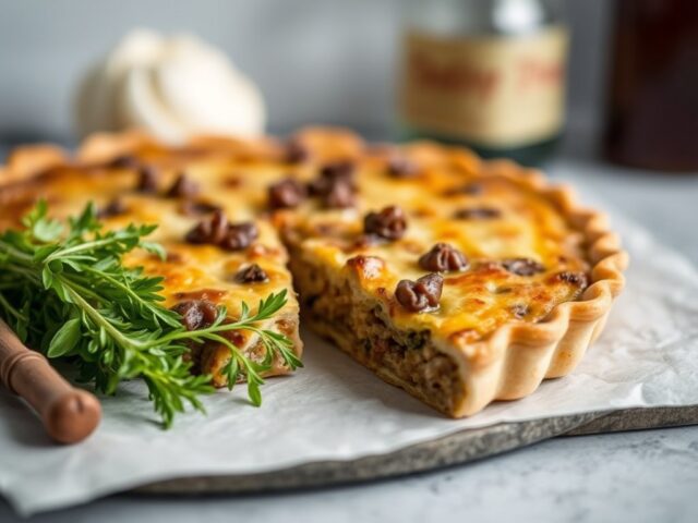 Gehakt-ui-quiche — AI-gegenereerde illustratie