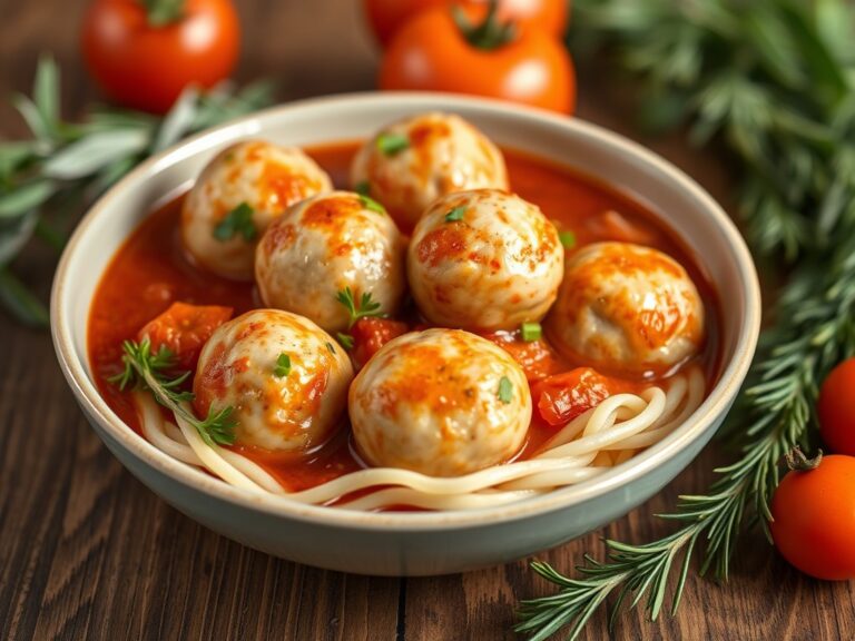 Gehaktballetjes in rozemarijn-tomatensaus