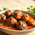 Gehaktballetjes in tomaten-yoghurtsaus