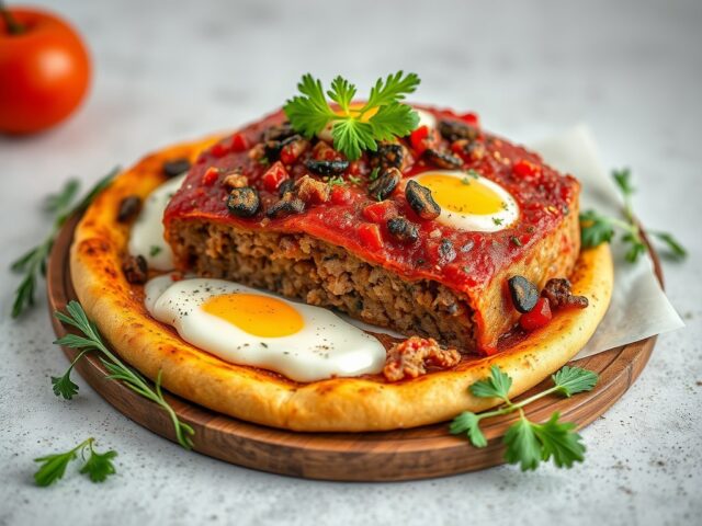 Gehaktbodem pizza