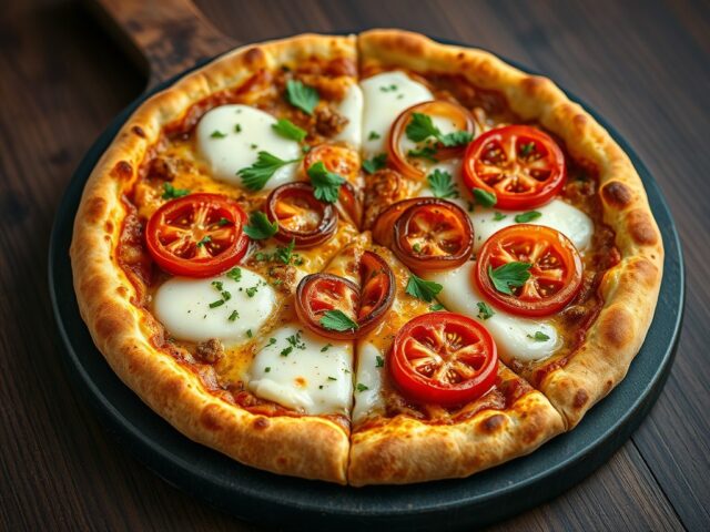 Gehaktbodem pizza