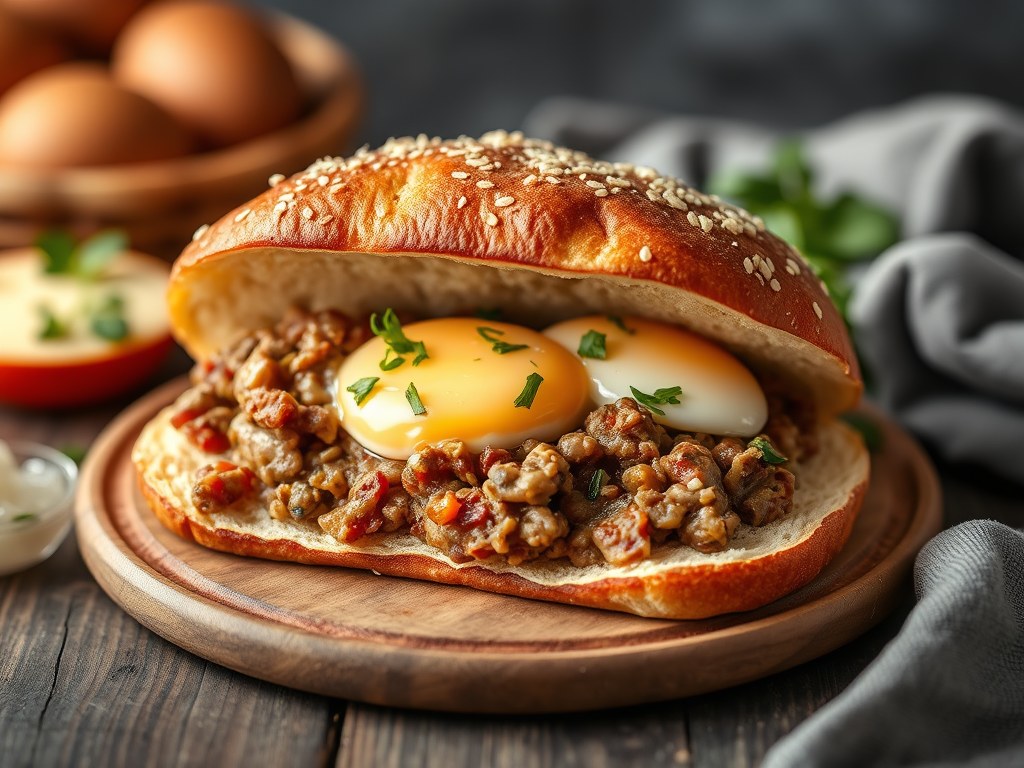 Gehaktbrood in twee smaken, AI-gegenereerde illustratie