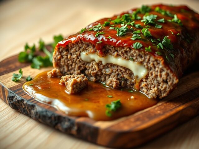 Gehaktbrood met kruidensaus
