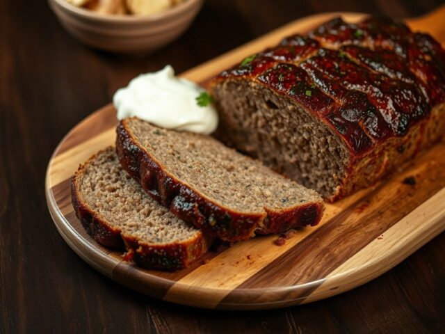 Gehaktbrood met zure room