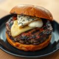 Gehaktburger met Danablu en Monchou