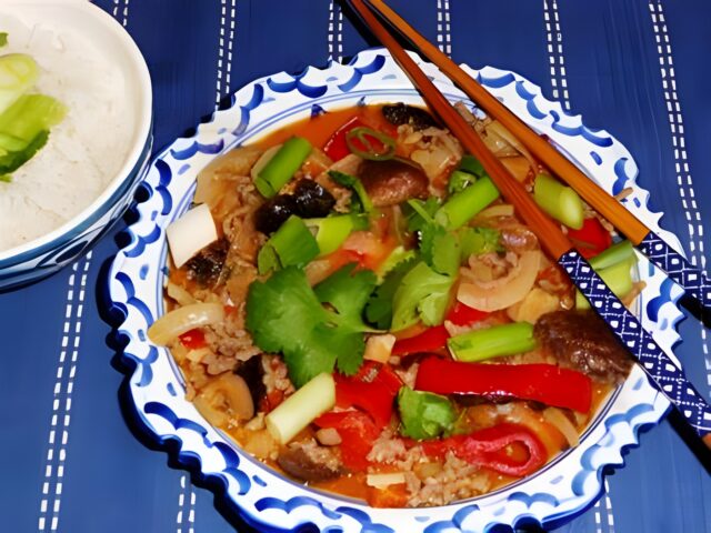 Gehaktcurry met een Thais tintje