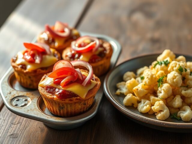 Gehaktmuffins met bloemkool uit de wok
