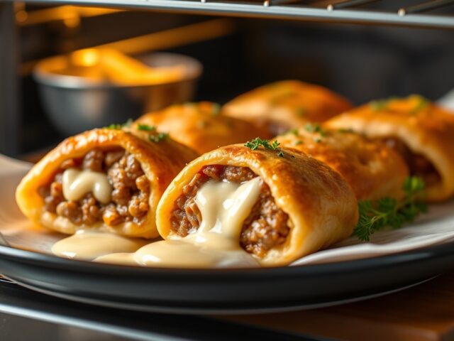 Gehaktrolletjes uit de oven — AI-gegenereerde illustratie