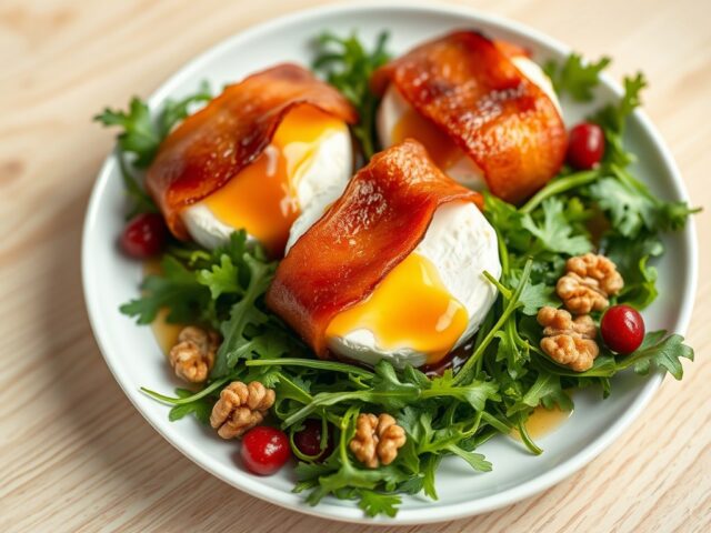 Geitenkaas met katenspek,honing en walnoten