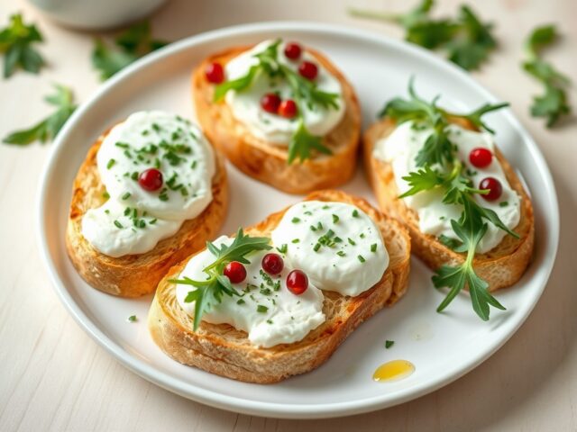 Geitenkaas met rucola-olie