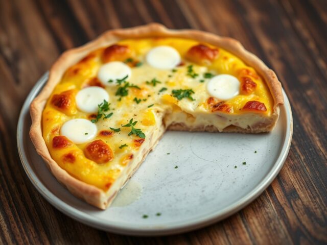 Geitenkaas Quiche — AI-gegenereerde illustratie
