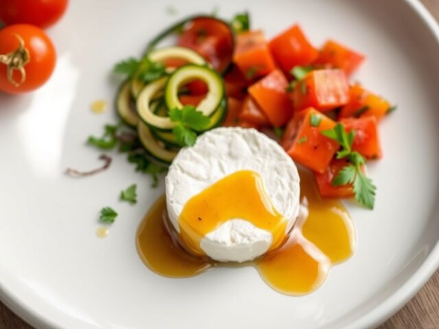 Geitenkaasje met truffelhoning en tomatensalsa