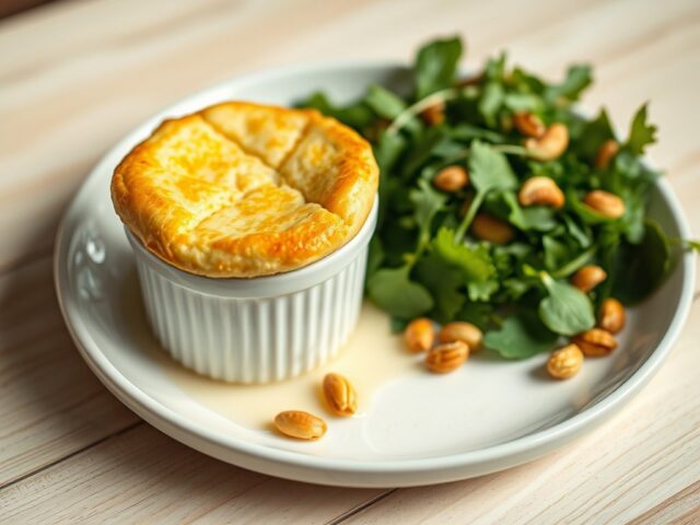 Geitenkaassoufflé en salade