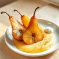 Gekarameliseerde peren met meloensaus