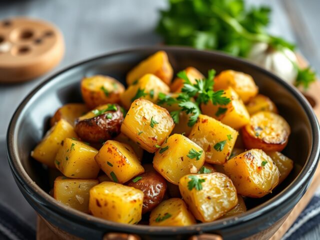 Gekneusde aardappelen uit de oven — AI-gegenereerde illustratie