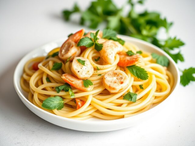Gekruide pasta met venkel en krab