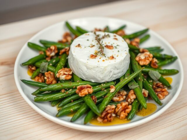 Gemarineerde geitenkaas en walnotensalade