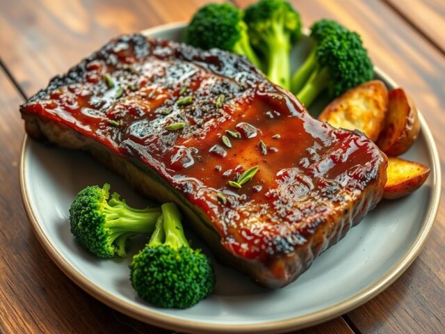 Gemarineerde karbonade met Broccoli