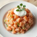 Gemarineerde zalm tartaarje