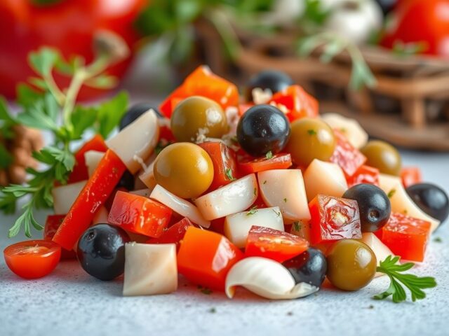Gemengde salade met olijven