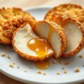 Gepaneerde camembert met honing