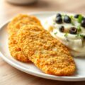 Gepaneerde pladijsfilets met aardappelpuree