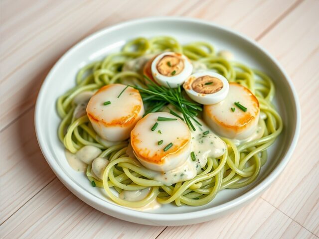 Gepocheerde coquilles in champagne