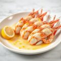 Gepocheerde langoustines met calvados