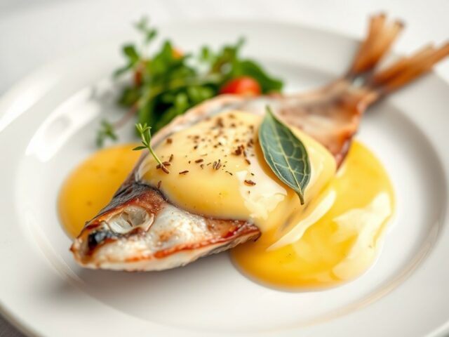 Gepocheerde rog met hollandaise saus