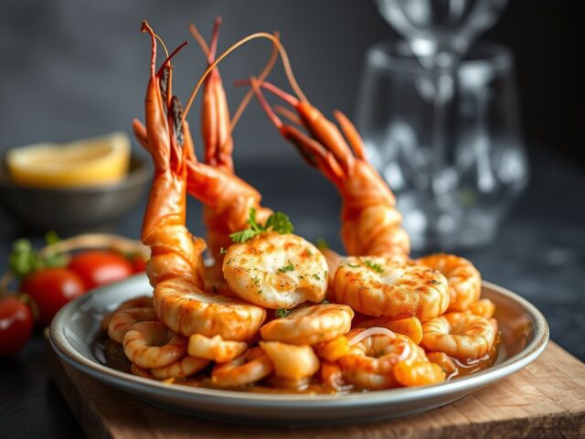 Gepocheerde tongfilet met een tartaar van scampi