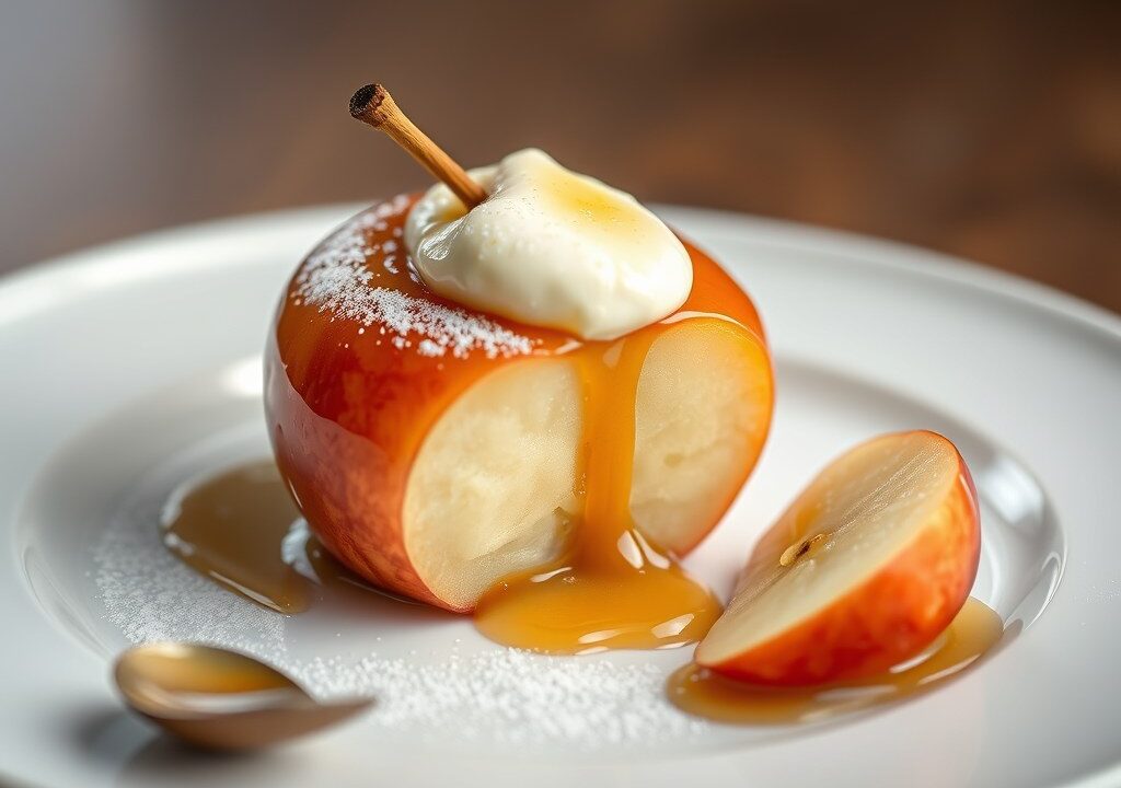 Gepoft appeltje met een Gulden Draak, AI-gegenereerde illustratie